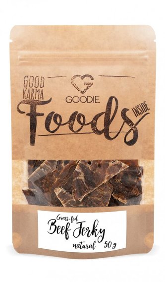 Grass-fed sušené hovězí maso - Jerky - Natural 50 g Grass-fed sušené hovězí maso - Jerky - Natural 50 g