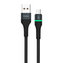 Foneng X79 kabel USB-Micro USB, LED, opletený, 3A, 1m (černý)