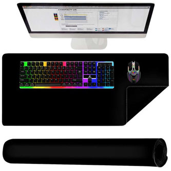 Podložka pod myš, klávesnice, ochranná podložka na stůl, velká XXL 90x45cm Černá