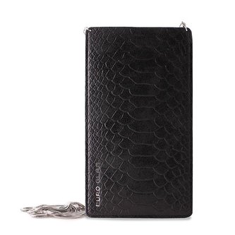 PURO GLAM Chain - Univerzální pouzdro pro smartphony se 2 sloty na karty s řetízkem XL (černý)