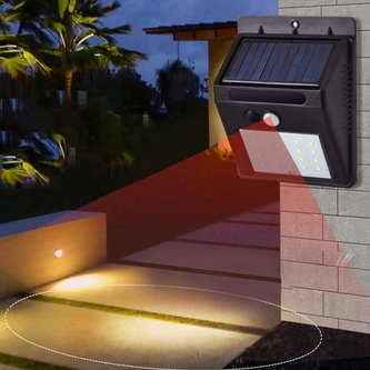 Halogenová venkovní LED solární lampa s pohybovým a soumrakovým senzorem 20LED