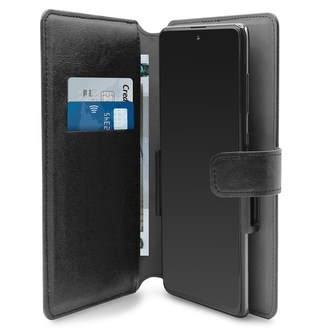 PURO Universal Wallet 360° - Univerzální otočná kapsička s přihrádkami na karty, velikost XXL (černá)