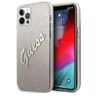 Guess GUHCP12LPCUGLSGO iPhone 12 Pro Max 6,7" zlatý/zlatý pevný obal Glitter Gradient Script Guess GUHCP12LPCUGLSGO iPhone 12 Pro Max 6,7" zlatý/zlatý pevný obal Glitter Gradient Script
