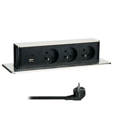 Zásuvka výsuvný blok Solight PP126USBC