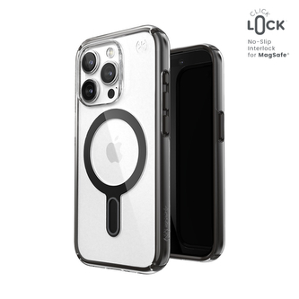 Speck Presidio Perfect-Clear ClickLock & Magsafe - pouzdro pro iPhone 15 Pro (Clear / Frosted Black / Slate Grey)