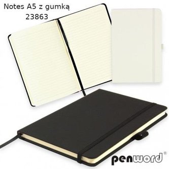 Notes z gumką czarny