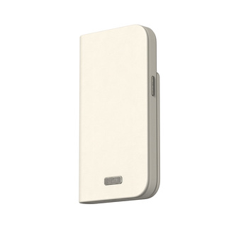 Moshi Overture MagSafe - kožené pouzdro 3 v 1 s flipovým krytem pro iPhone 15 Plus (Eggnog White)