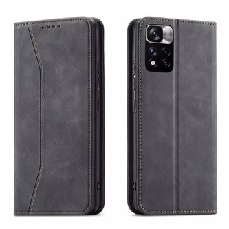 Magnet Fancy Case Case pro Xiaomi Redmi Note 11 Pouch Card Wallet Card Holder Black