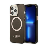 Guess Gold Outline Translucent MagSafe - pouzdro pro iPhone 13 Pro (černé)