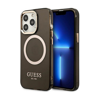 Guess Gold Outline Translucent MagSafe - pouzdro pro iPhone 13 Pro (černé) Guess Gold Outline Translucent MagSafe - pouzdro pro iPhone 13 Pro (černé)
