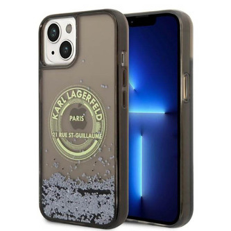 Karl Lagerfeld Liquid Glitter Round RSG Logo Case - pouzdro pro iPhone 14 (černé) Karl Lagerfeld Liquid Glitter Round RSG Logo Case - pouzdro pro iPhone 14 (černé)