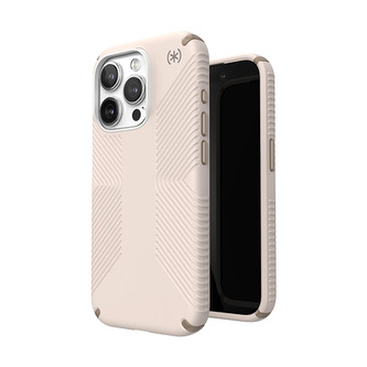 Speck Presidio2 Grip - pouzdro pro iPhone 15 Pro (Bleached Bone / Heirloom Gold / Hazel Brown)
