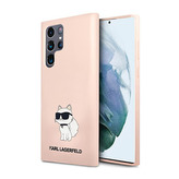 Karl Lagerfeld Silicone NFT Choupette - pouzdro pro Samsung Galaxy S23 Ultra (růžové)
