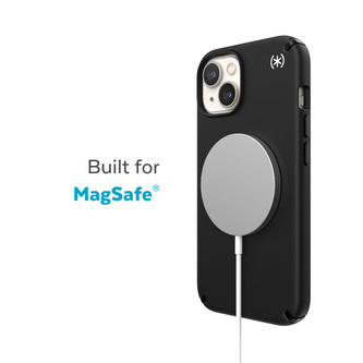 Speck Presidio2 Pro + MagSafe - pouzdro pro iPhone 15 Plus / 14 Plus s povrchovou úpravou MICROBAN (černá / černá / bílá)