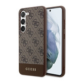 Guess 4G Bottom Stripe Metal Logo Collection - pouzdro pro Samsung Galaxy S23+ (hnědé)