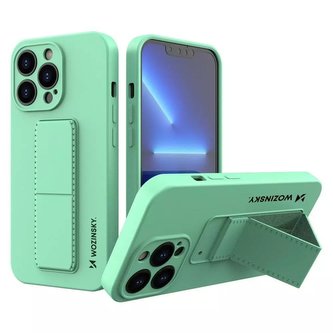 Wozinsky Kickstand Case silikonové pouzdro se stojánkem pro iPhone 13 Pro Max mint