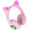 Bezdrátová sluchátka Defender Bluetooth Cat Ear Micro SD LED 10M 8h Pink & White