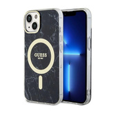 Guess Marble MagSafe - pouzdro pro iPhone 14 Plus (černé)