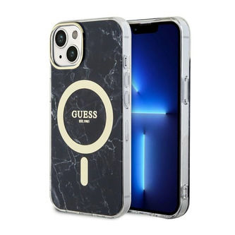 Guess Marble MagSafe - pouzdro pro iPhone 14 Plus (černé) Guess Marble MagSafe - pouzdro pro iPhone 14 Plus (černé)
