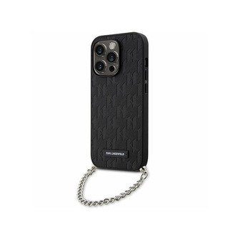 Karl Lagerfeld Saffiano Monogram Chain - pouzdro pro iPhone 14 Pro (černé) Karl Lagerfeld Saffiano Monogram Chain - pouzdro pro iPhone 14 Pro (černé)