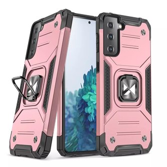 Wozinsky Ring Armor Tough Hybrid Case Magnetický držák krytu Samsung Galaxy S22 (S22 Plus) růžový