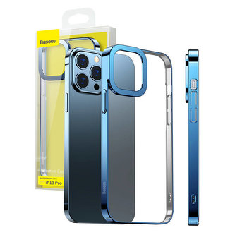 Průhledné pouzdro Baseus Glitter pro iPhone 13 Pro (modré)
