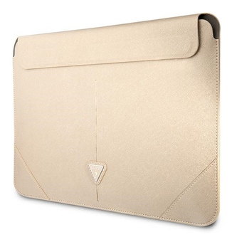 Guess Saffiano Triangle Logo Sleeve - pouzdro na notebook 16" (béžová)