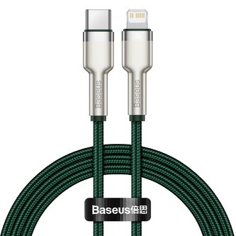 Kabel USB-C pro Lightning Baseus Cafule, PD, 20W, 1m (zelený)
