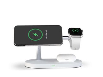 Indukční nabíječka MagSafe Qi 3v1 pro iPhone / AirPods / Watch White