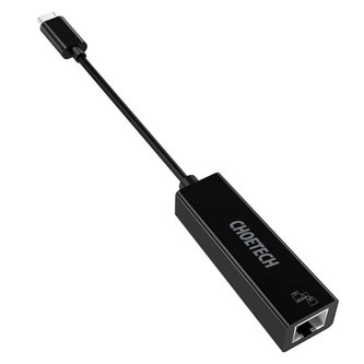 Choetech externí síťová karta RJ45 - USB typu C (1000 Mbps) Ethernet černá (HUB-R01)