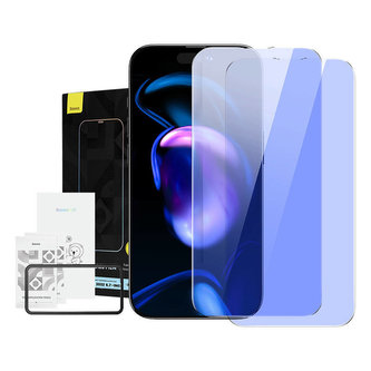 Baseus Tvrzené sklo proti modrému světlu 0,3 mm pro iPhone 14 Pro Max (2 ks)