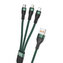 Foneng X78 kabel 3v1 USB na USB-C / Lightning / Micro USB, 66 W, 1,2 m (zelený)