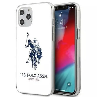 Pouzdro na telefon US Polo USHCP12LTPUHRWH pro Apple iPhone 12 Pro Max bílé/bílé lesklé velké logo Pouzdro na telefon US Polo USHCP12LTPUHRWH pro Apple iPhone 12 Pro Max bílé/bílé lesklé velké logo