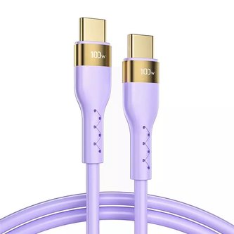 Joyroom Liquid Silicon USB Type C - USB Type C nabíjecí / datový kabel PD 100W 1,2m fialový (S-1250N18-10)