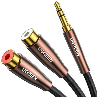 UGREEN AV194 Samec 3,5mm Jack na 2x samice RCA (Cinch) 0,25m kabel