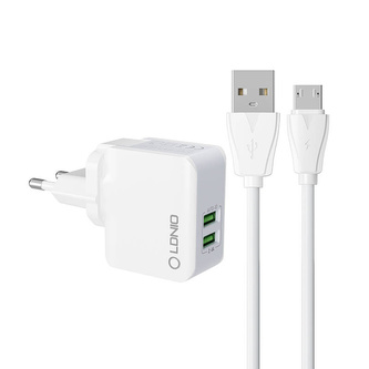 Nástěnná nabíječka LDNIO A2203 2USB + kabel MicroUSB