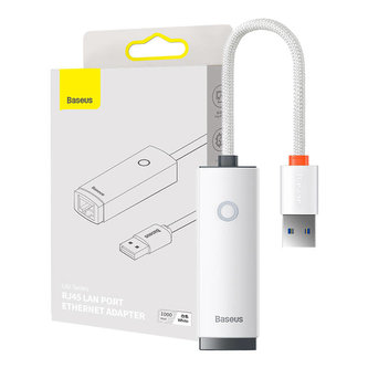 Síťový adaptér USB na RJ45 řady Baseus Lite (bílý)