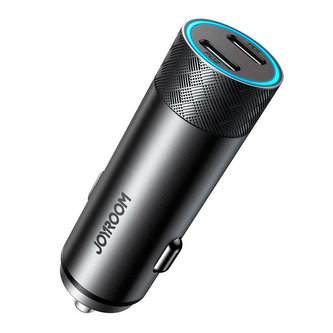 Nabíječka do auta Joyroom JR-CL13, 2x USB-C PD, 50 W (šedá)