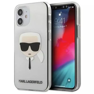 Karl Lagerfeld KLHCP12SKTR iPhone 12 mini 5,4" pevný obal Transparent Karl`s Head