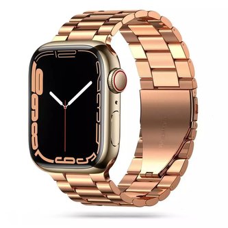 Tech-protect nerezové jablečné hodinky 4 / 5 / 6 / 7 / 8 / se (38 / 40 / 41 mm) růžové zlato