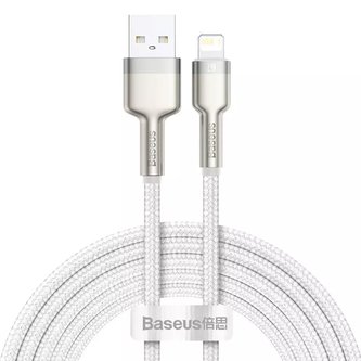 Baseus Cafule Metal Data USB kabel - Lightning 2,4 A 2 m bílý (CALJK-B02)
