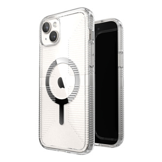 Speck Gemshell Grip + MagSafe - pouzdro pro iPhone 15 Plus / iPhone 14 Plus (Clear / Chrome Finish)