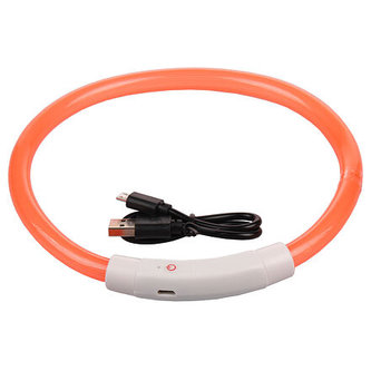 Shiny svítící obojek pro psy oranžová délka 70 cm