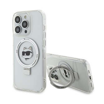 Karl Lagerfeld Ring Stand Choupette Head MagSafe - pouzdro pro iPhone 15 Pro Max (bílé)