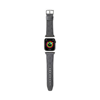 Karl Lagerfeld Saffiano Monogram - řemínek pro Apple Watch 38/40/41 mm (stříbrný)