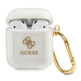 Guess Colored Glitter - pouzdro na Airpods (průhledné)