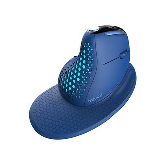 Bezdrátová ergonomická myš Delux M618XSD BT+2.4G RGB (modrá)