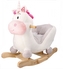 Houpací Koník-Jednorožec Adam Toys se zvukem - růžová/bílá