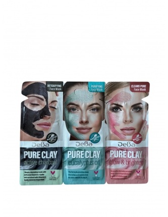 DeBa Pure Clay detoxikační a čistící masky na tvář 3x7 ml