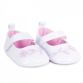 Kojenecké capáčky, balerínky s kytičkou na suchý zip, bílé, 6-12m; 68-80 (6-12m)